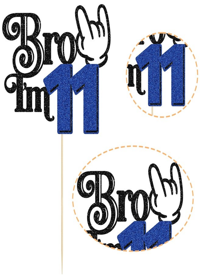 ايفلين إيفلين، قطعة واحدة، زينة كعكة عيد ميلاد "أخي، عمري 11 عامًا"، نجمة لامعة، زينة كعكة عيد ميلاد سعيد الحادي عشر، زينة كعكة عيد ميلاد "أخي، عمري 11 عامًا"، زينة عيد ميلادي الحادي عشر للأولاد، زينة حفلات عيد ميلاد "11 عامًا"، أزرق - Image 3